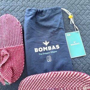 Bombas Gripper Slippers - Red & White Knit